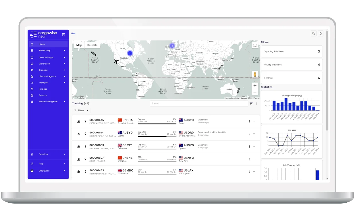 Neo client portal dashboard on laptop