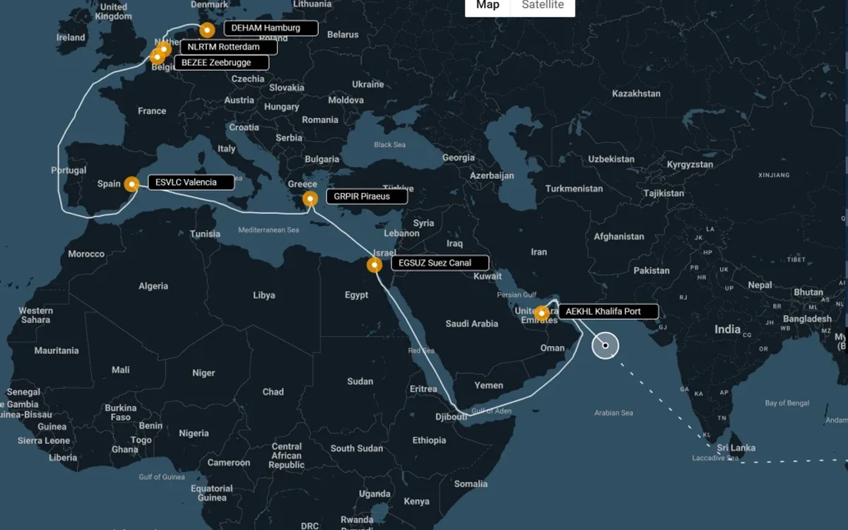 CargoWise Neo live shipment tracking map